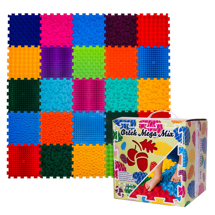 ORTEK Orthopädische Massagematte Puzzle Mega Mix (25 Module)