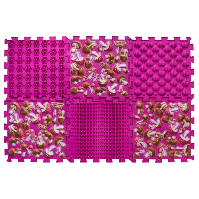 ORTEK Massage orthopädische Pads „Puzzle Mix“ 6 Module Pinker Pilz