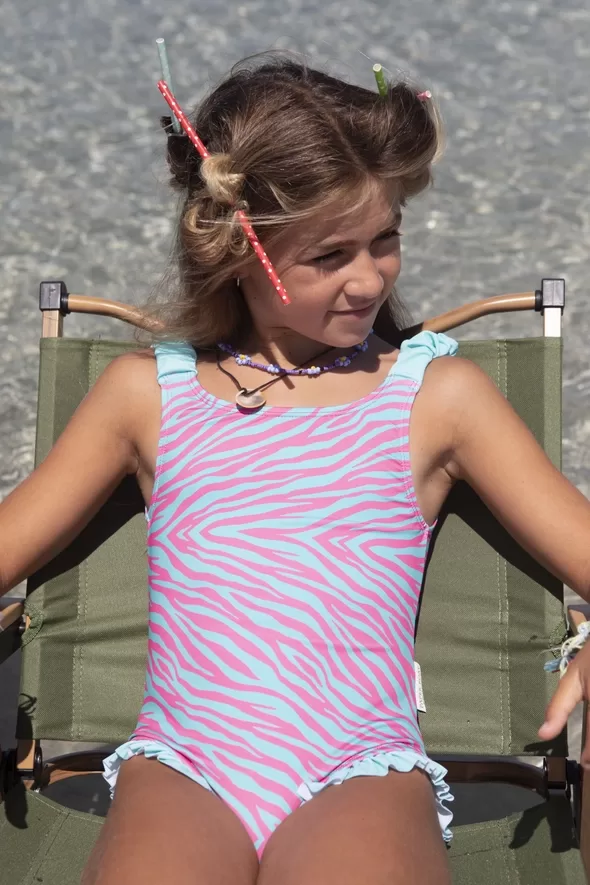 PAPERBOAT Maillot de bain fille une pièce à motif vagues menthe