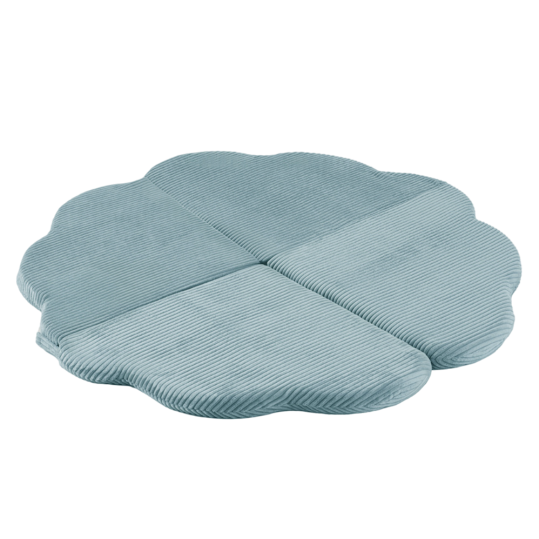 PLUSH NEST Fluffy Flower Play Mat – Premium Ribbed Velvet (115 × 115 × 5 cm) in Various Colors