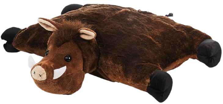 ZT TOYS plush pillow – wild boar with 3D head (54 × 40 cm)