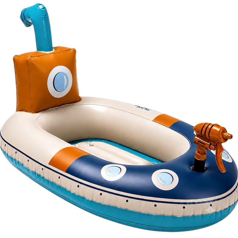 SWIM ESSENTIAL inflatable submarine-shaped play boat, 85 × 50 × 30 cm