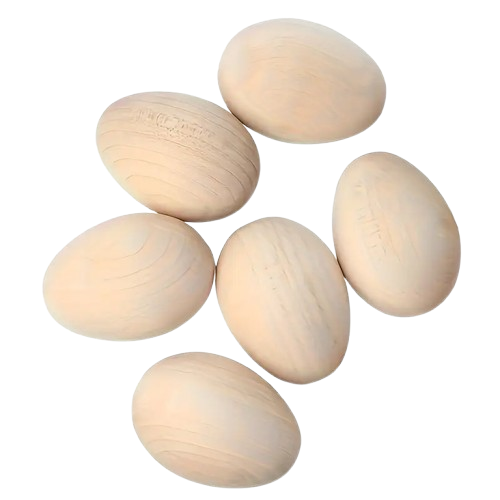 SENSE PLAY natural wooden eggs for sensory & creative play (12 pcs)
