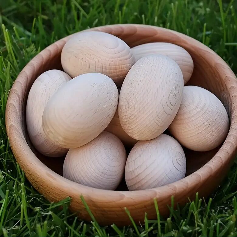 SENSE PLAY natural wooden eggs for sensory & creative play (12 pcs)