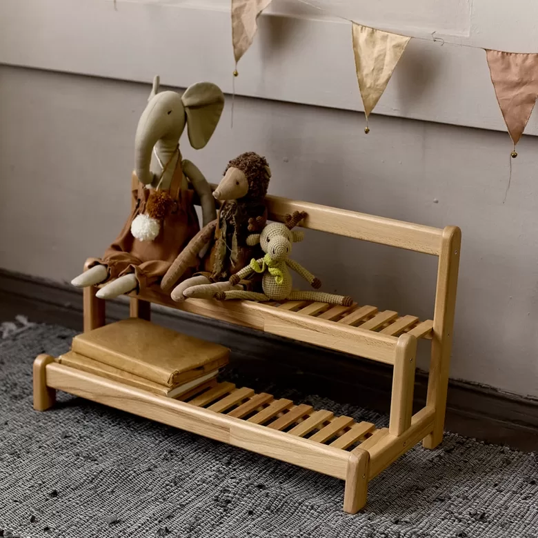 ODEAS Bērnu grāmatu un rotaļlietu plaukts – bērza masīvkoks