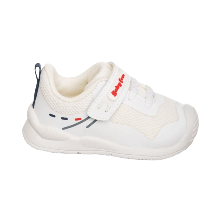 CHETTO Barefoot White Sneakers with Blue and Red Details