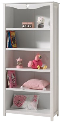 VIPACK Amori white bookcase – Romantic charm meets contemporary style for your child’s inspiring space