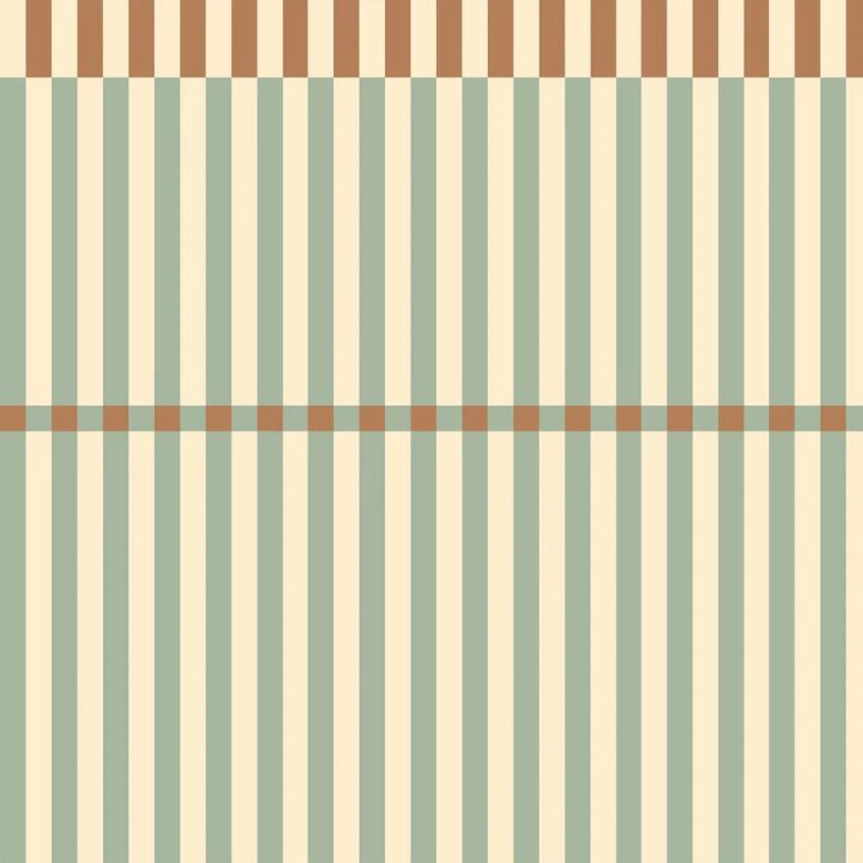 DEKORNIK Nostalgic green striped vintage wallpaper