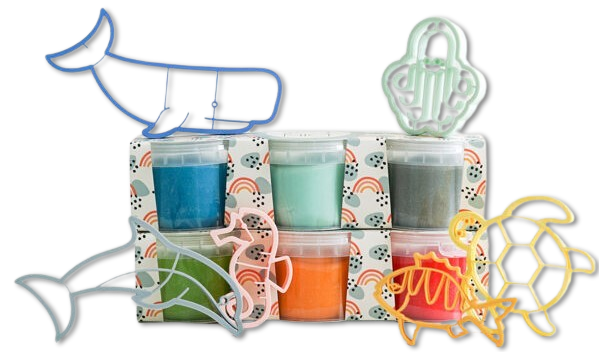 MICI Lernspiel-Set mit Meerestieren – natürliche Knetmasse und Ausstechformen für Kinder