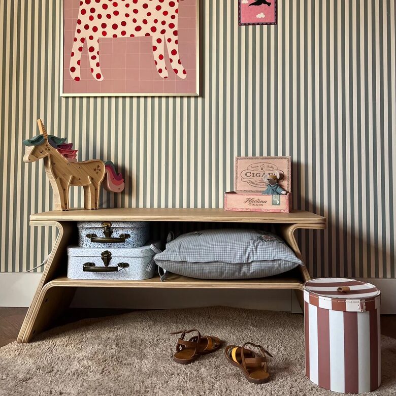 CURVE LAB Tokyo Bench banc pour enfants – bois massif (chêne & noyer)