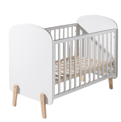 JAXX Kiddy zīdaiņu gulta 60 × 120 cm baltā krāsā – droša un harmoniska vide pirmajām dzīves dienām