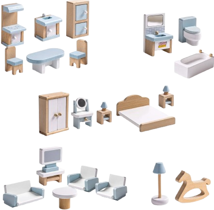 Ensemble de meubles en bois pour maison de poupée ROBUD