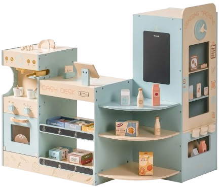 ROBUD magasin de jeux en bois avec caisse enregistreuse