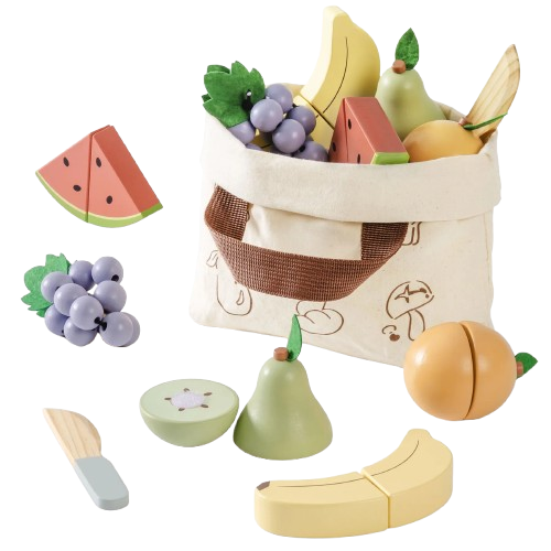 ROBUD Holz-Obst-Spielset für Kinder