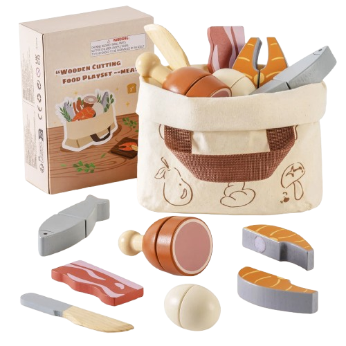ROBUD Coffret de viande en bois pour enfants