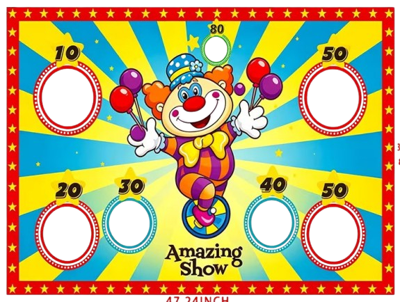 LOU'S LAND Karneval-Wurfspiel-Banner für Kindergeburtstage