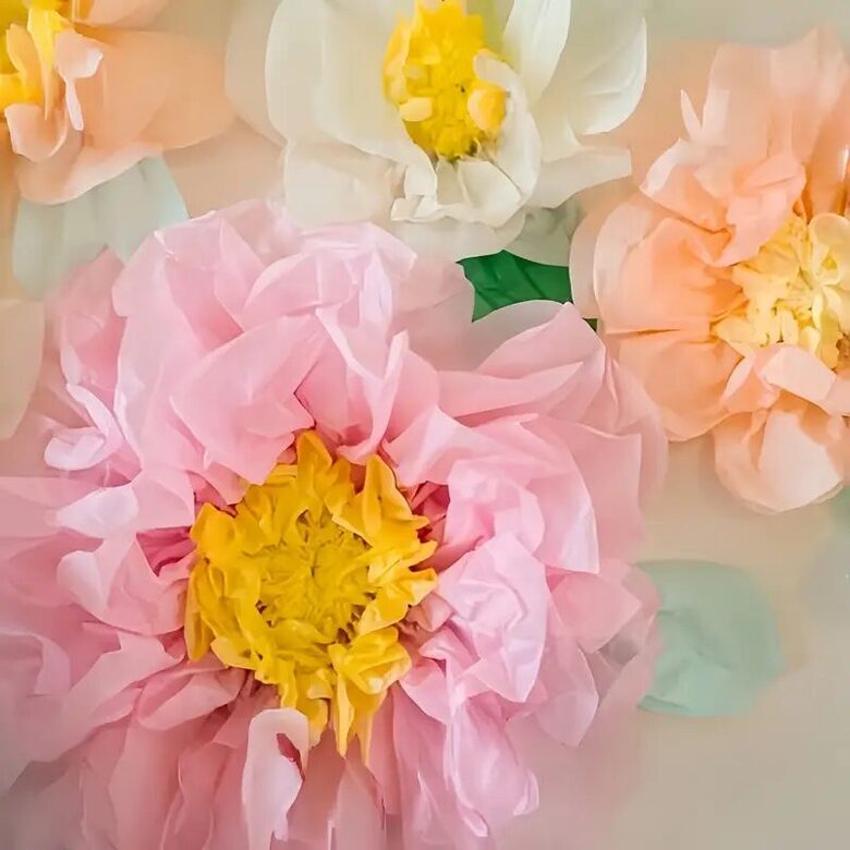 GLEAM DREAM décoration murale florale en papier 12 pièces pour fêtes d’enfants