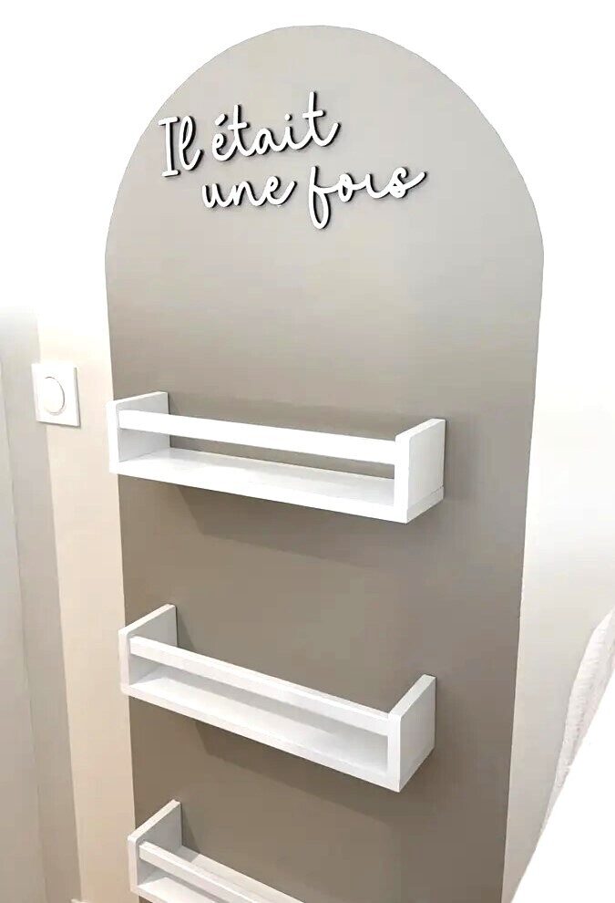 MON MONDE Wooden wall shelf set for kids' room (3 pcs), 42 x 10 x 9 cm