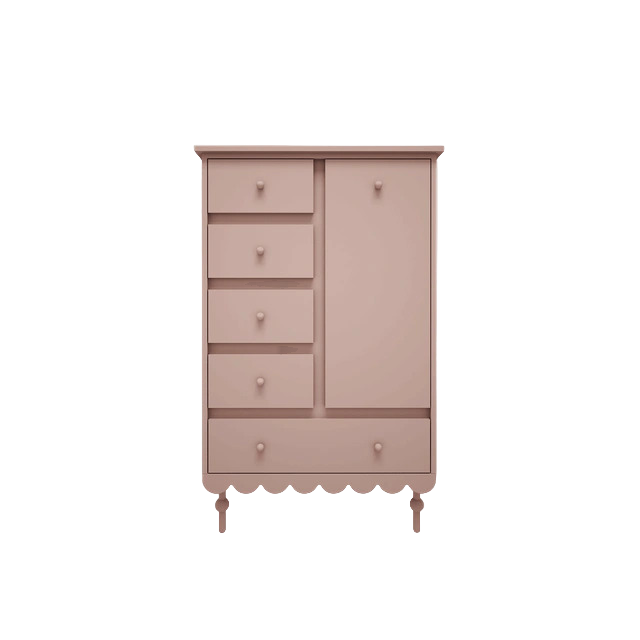 BABUSHKA Tall Chest of Drawers in Olive Green, White or Pink