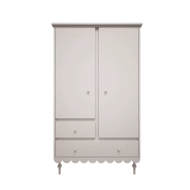 BABUSHKA Two-Door Wardrobe in Olive Green, White or Pink