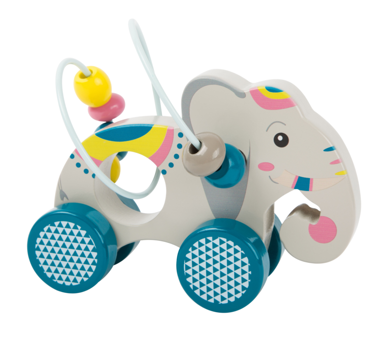 SMALL FOOT Éléphant à pousser en bois avec boulier « Jungle » FSC® 100%