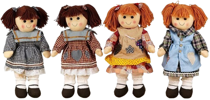 ES TOYS Soft doll Anne in fabric clothing – 46 cm (4 versions)