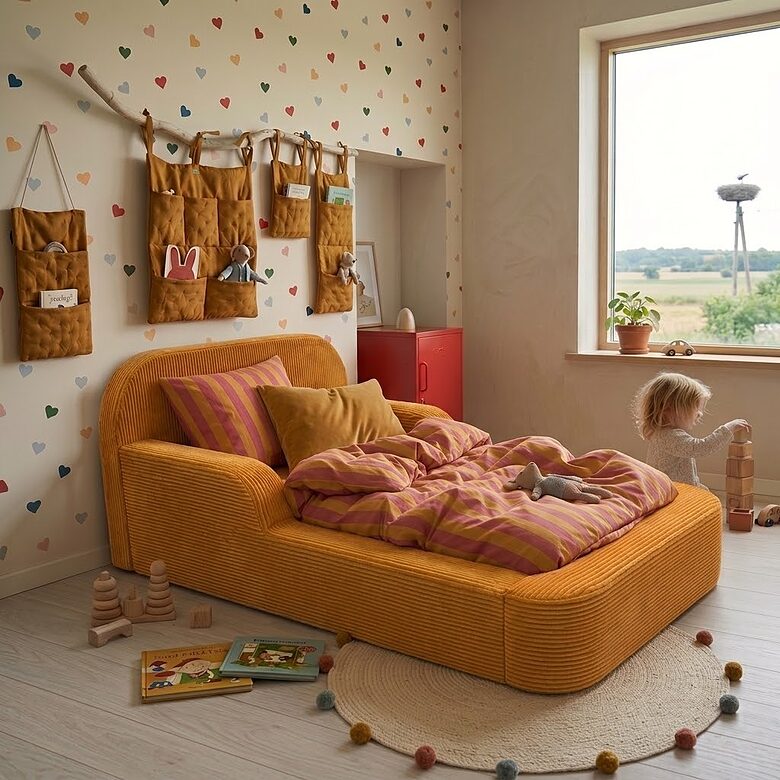 OMÉ rahmenloses Montessori Schaumstoff-Bodenbett mit Matratze (160x80 cm)