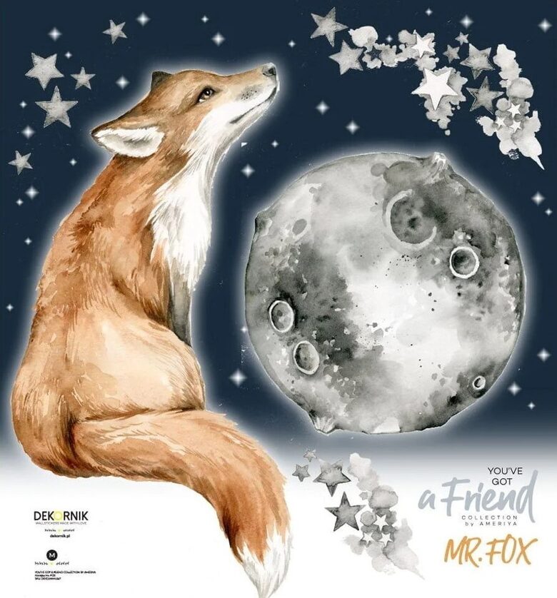 DEKORNIK Mr. Fox Good Night sienas uzlīme