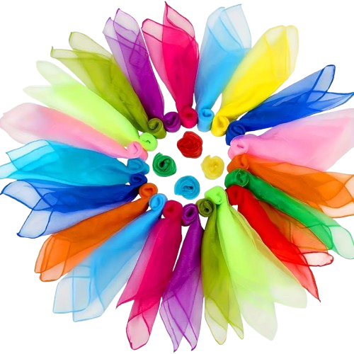 OLI & MONTESSORI translucent color scarf set for children – 24 pcs