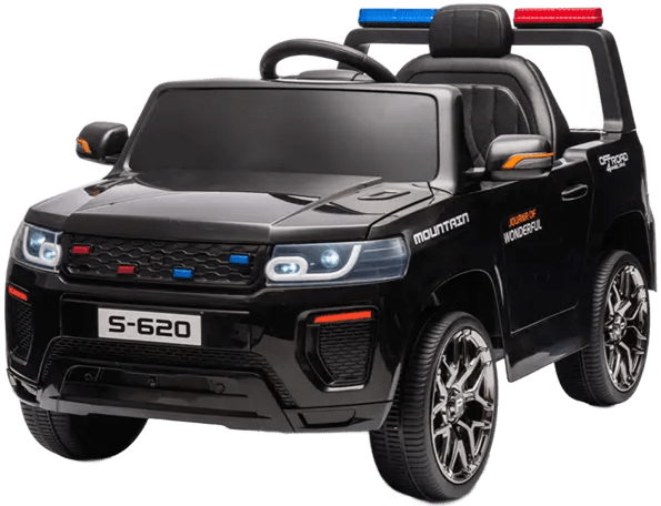 KIKA GROUP Polizei-Elektroauto für Kinder mit Fernbedienung, schwarz, 12V