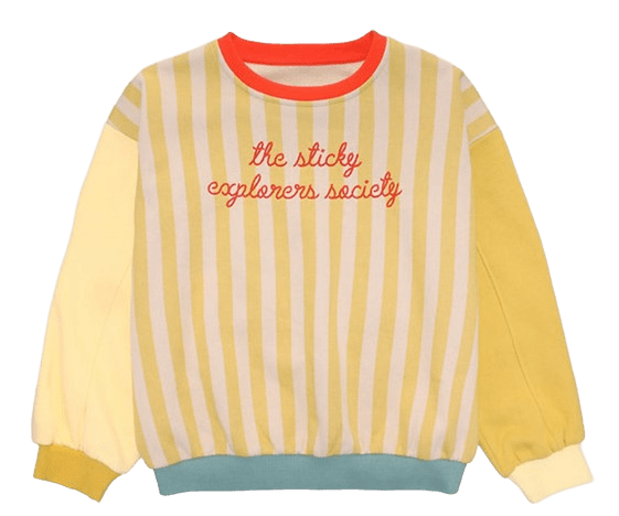 STICKY LEMON gestreifter Pullover in Gelbtönen