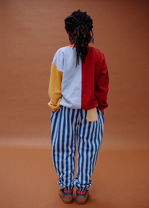 STICKY LEMON pantalon jogging rayé dans les tons bleus