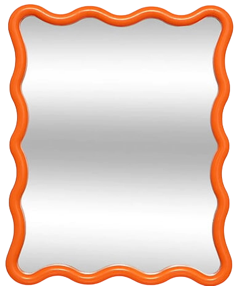 ATMOSPHERA – Miroir ondulé « Judy », orange, 38 × 30 cm