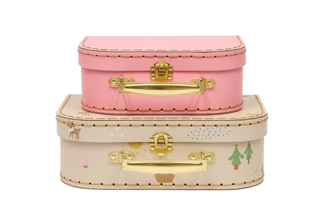 OYOY MINI Mini-Kofferset Freunde im Wald – Reh & Ente (2 Stück)