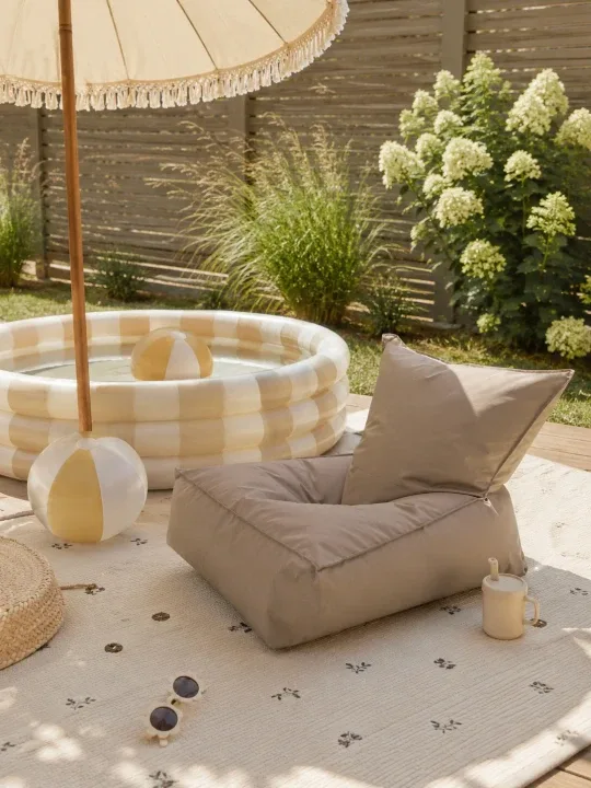 MOONIO garden pouf for children and families with UV protective coating, available in 3 colours