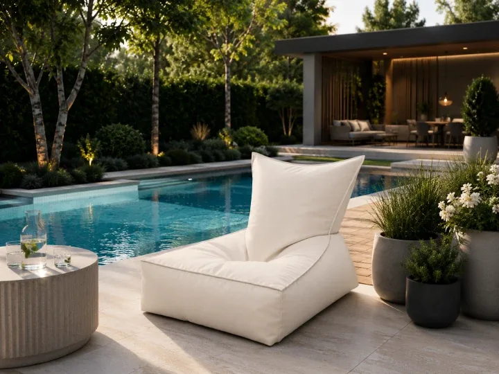 MOONIO pouf de jardin pour enfants et famille avec revêtement anti-UV, disponible en 3 couleurs