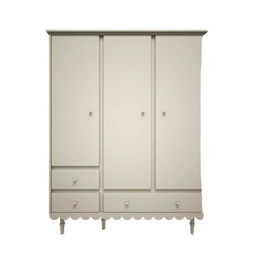 BABUSHKA Three-Door Wardrobe in Olive Green, White or Pink