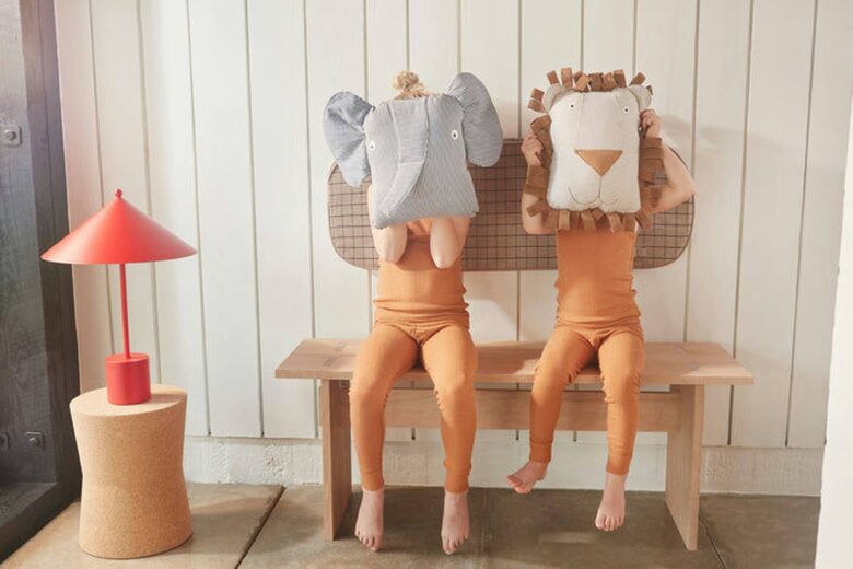 OYOY MINI Erik Elephant Denim Cushion