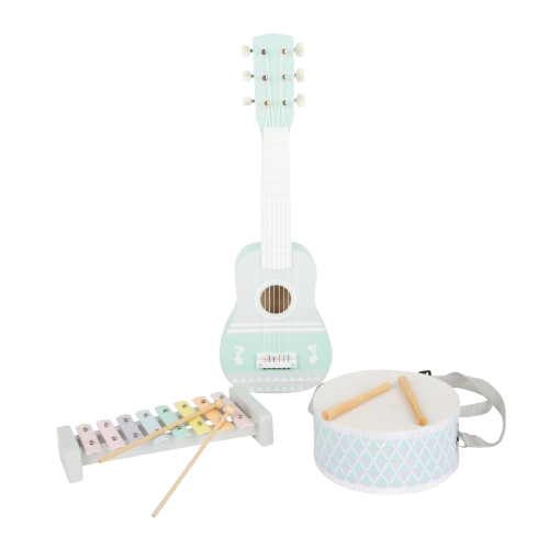 SMALL FOOT Ensemble d’instruments de musique en bois aux tons pastel pour enfants