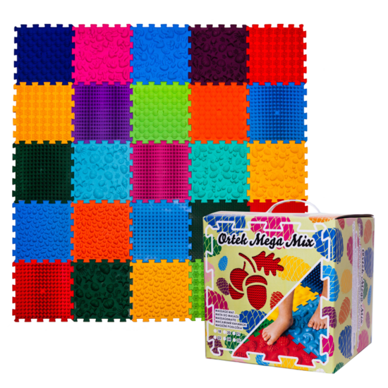 ORTEK Orthopädische Massagematte Puzzle Mega Mix (25 Module)