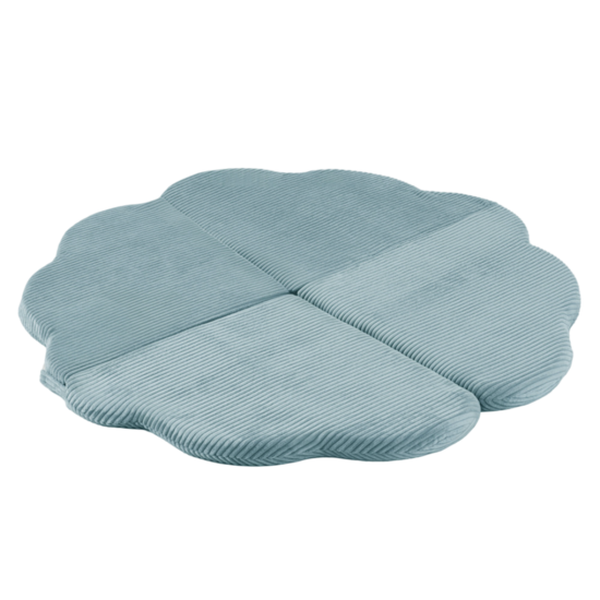 PLUSH NEST Fluffy Flower Spielmatte – Premium Rippvelours (115 × 115 × 5 cm) in verschiedenen Farben