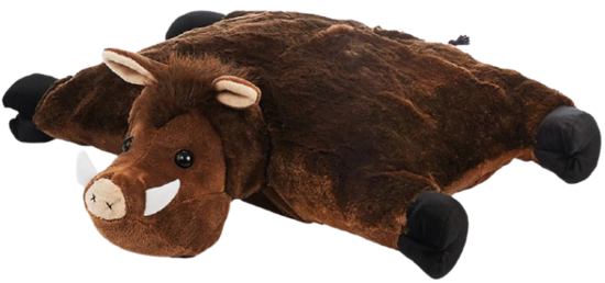 ZT TOYS coussin en peluche – sanglier avec tête 3D (54 × 40 cm)