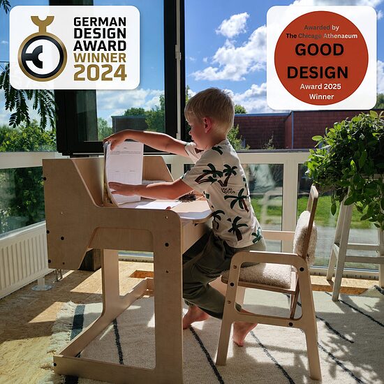 LUULA Ensemble Table et Chaise Montessori Réglable LUULA