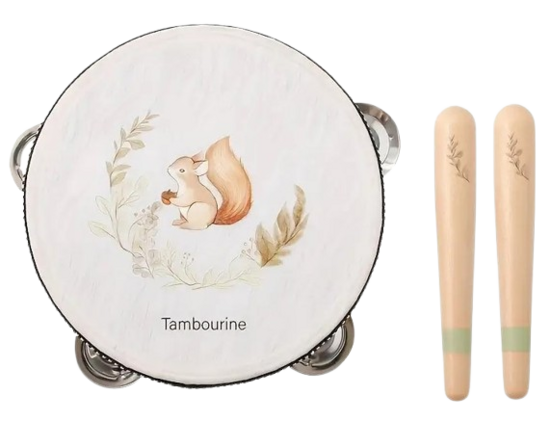 OLI & MONTESSORI Tambourine – Natural Wooden Drum Toy