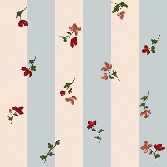 DEKORNIK Paris Flowers Stripe Wallpaper