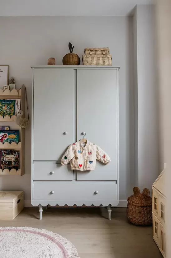 BABUSHKA Two-Door Wardrobe in Olive Green, White or Pink