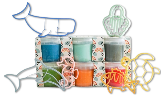 MICI Lernspiel-Set mit Meerestieren – natürliche Knetmasse und Ausstechformen für Kinder