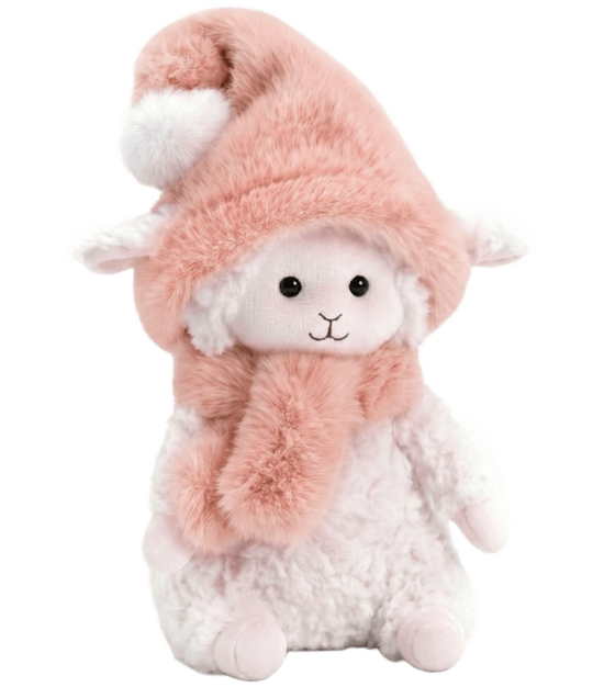 ORANGE TOYS Kuscheltier Schaf Marshmallow mit pfirsichfarbener Mütze, 20 cm