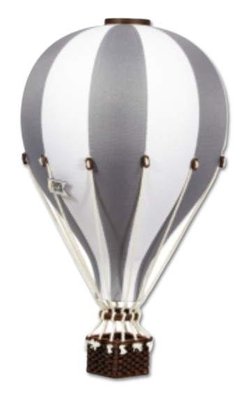 SUPER BALLOON Heißluftballon Kinderzimmer-Dekoration - Weiß/Dunkelgrau