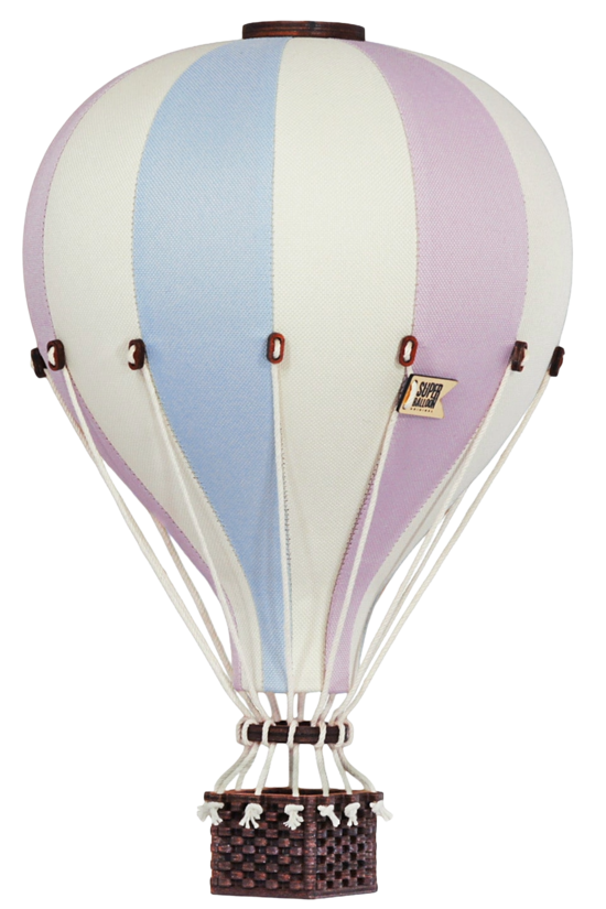 SUPER BALLOON Dekorativer Heißluftballon (Himmelblau, Rosa, Vanille)